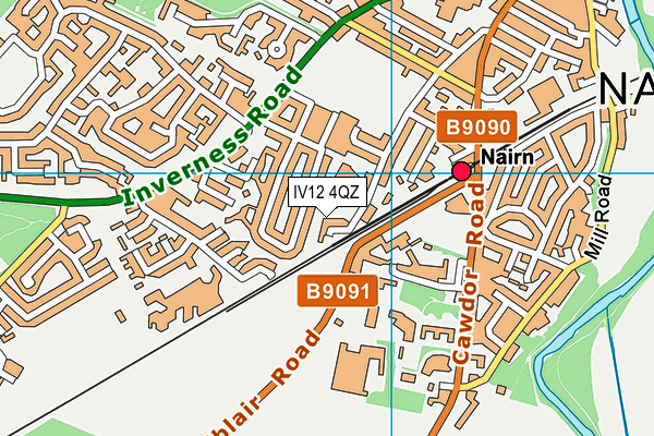 IV12 4QZ map - OS VectorMap District (Ordnance Survey)