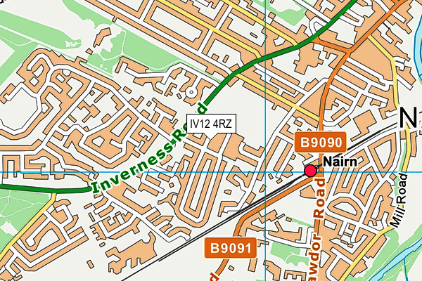 IV12 4RZ map - OS VectorMap District (Ordnance Survey)