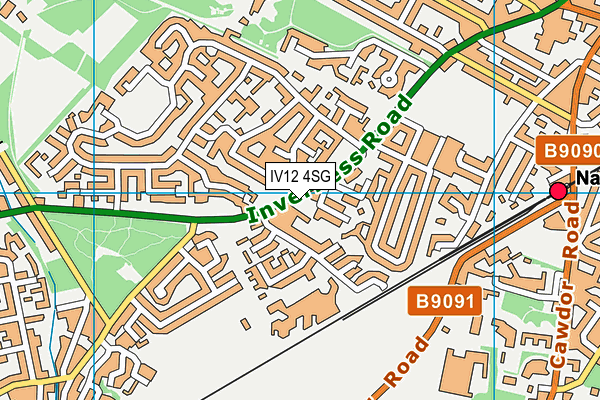 IV12 4SG map - OS VectorMap District (Ordnance Survey)