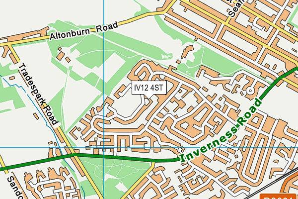 IV12 4ST map - OS VectorMap District (Ordnance Survey)