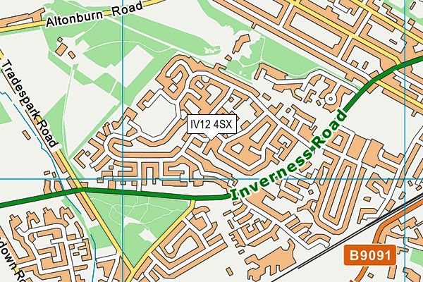 IV12 4SX map - OS VectorMap District (Ordnance Survey)