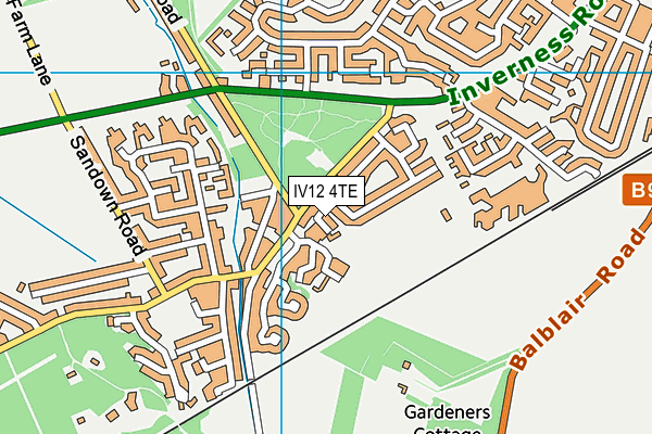 IV12 4TE map - OS VectorMap District (Ordnance Survey)