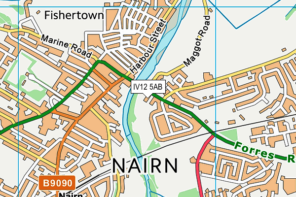 IV12 5AB map - OS VectorMap District (Ordnance Survey)