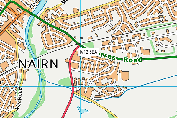 IV12 5BA map - OS VectorMap District (Ordnance Survey)