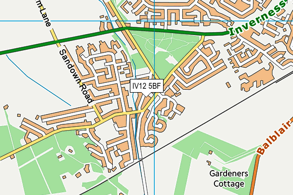 IV12 5BF map - OS VectorMap District (Ordnance Survey)