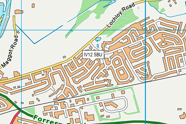 IV12 5BU map - OS VectorMap District (Ordnance Survey)