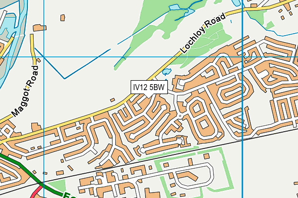 IV12 5BW map - OS VectorMap District (Ordnance Survey)