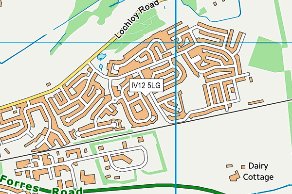 IV12 5LG map - OS VectorMap District (Ordnance Survey)