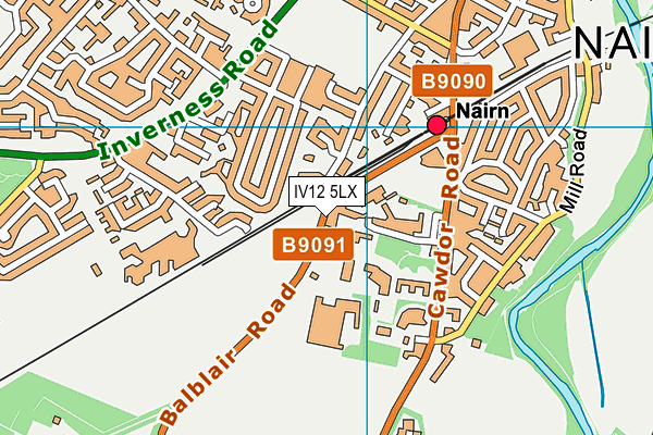IV12 5LX map - OS VectorMap District (Ordnance Survey)