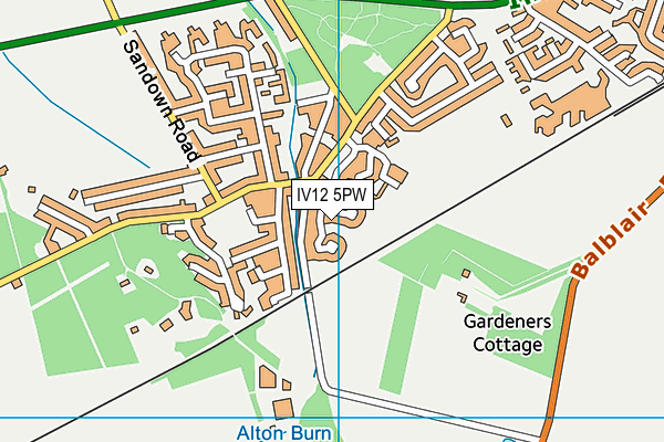 IV12 5PW map - OS VectorMap District (Ordnance Survey)