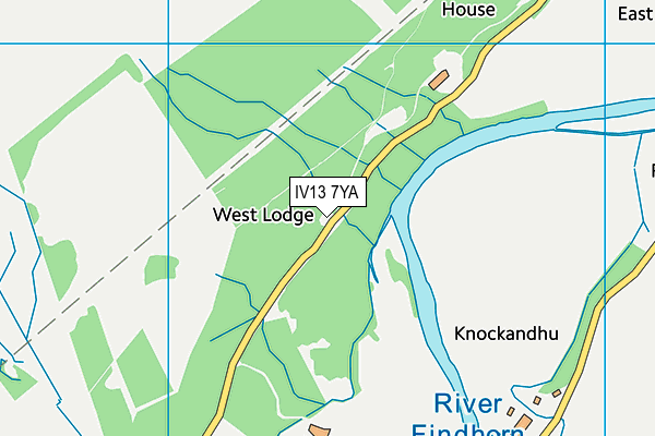 IV13 7YA map - OS VectorMap District (Ordnance Survey)