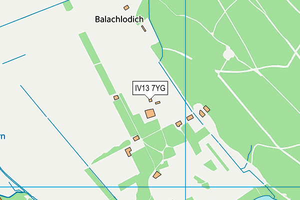 IV13 7YG map - OS VectorMap District (Ordnance Survey)