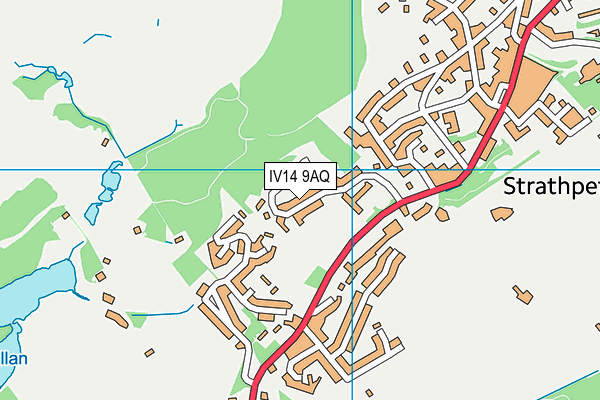 IV14 9AQ map - OS VectorMap District (Ordnance Survey)