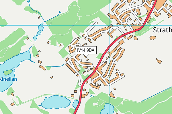 IV14 9DA map - OS VectorMap District (Ordnance Survey)