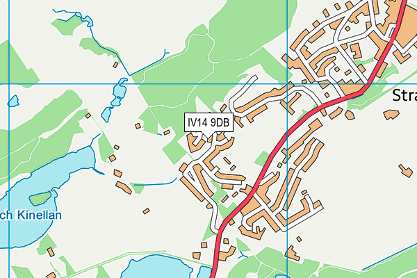 IV14 9DB map - OS VectorMap District (Ordnance Survey)