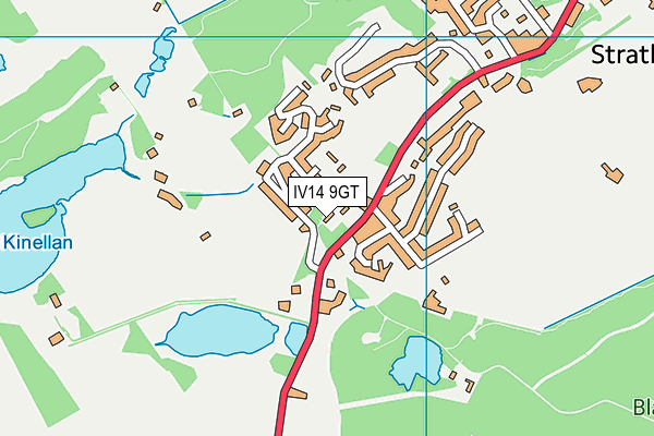 IV14 9GT map - OS VectorMap District (Ordnance Survey)