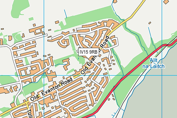 IV15 9RB map - OS VectorMap District (Ordnance Survey)