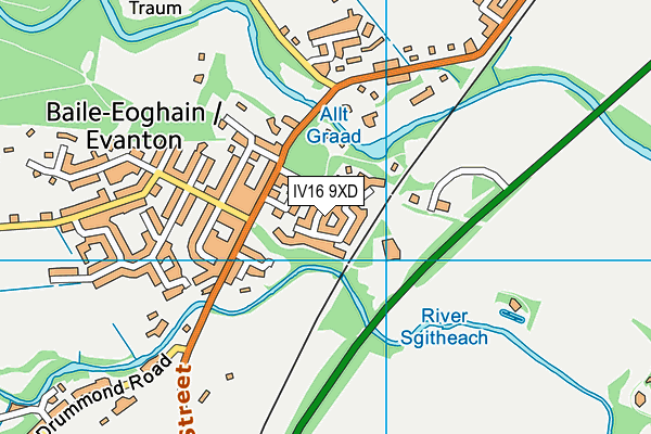 IV16 9XD map - OS VectorMap District (Ordnance Survey)