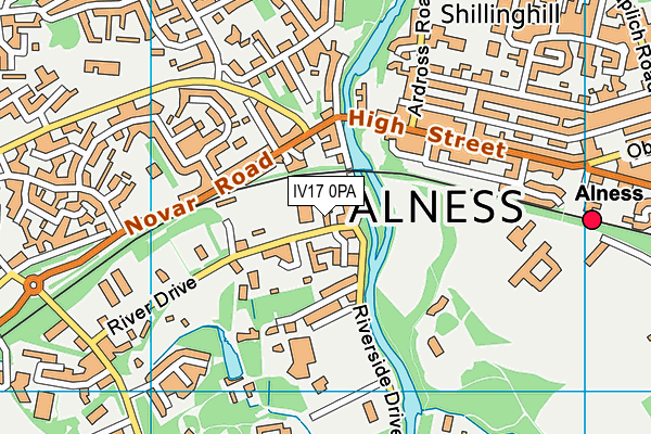 IV17 0PA map - OS VectorMap District (Ordnance Survey)