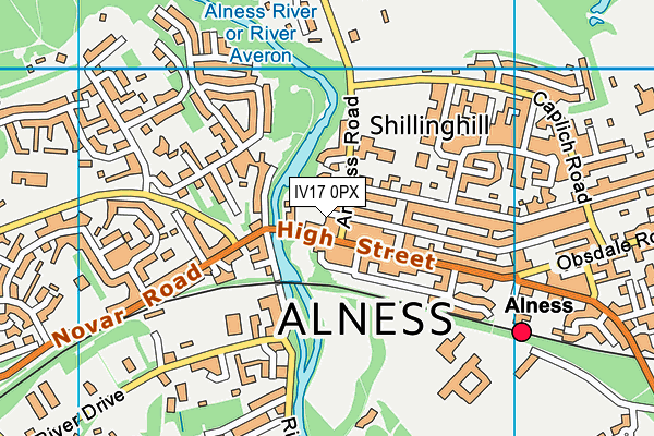 IV17 0PX map - OS VectorMap District (Ordnance Survey)