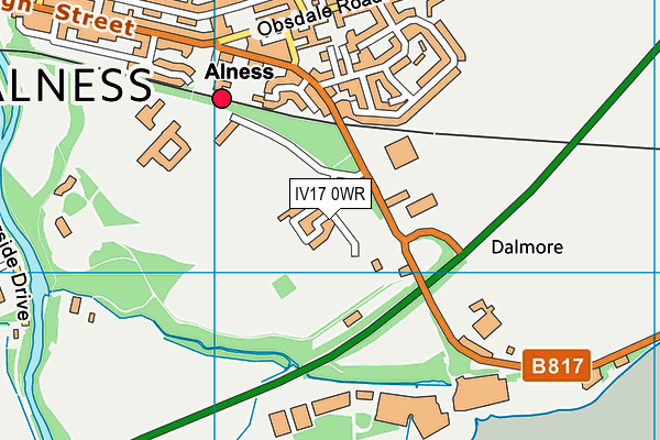 IV17 0WR map - OS VectorMap District (Ordnance Survey)