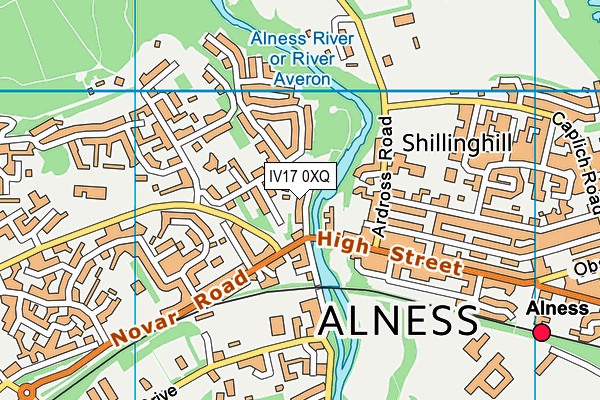 IV17 0XQ map - OS VectorMap District (Ordnance Survey)