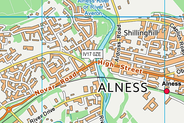 IV17 0ZE map - OS VectorMap District (Ordnance Survey)