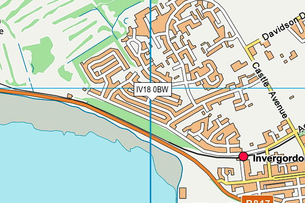 IV18 0BW map - OS VectorMap District (Ordnance Survey)