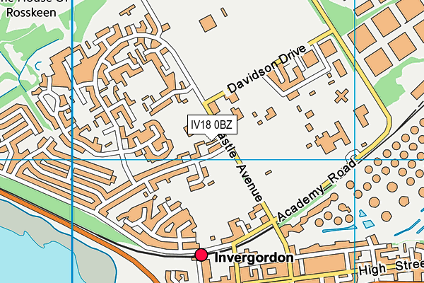 IV18 0BZ map - OS VectorMap District (Ordnance Survey)