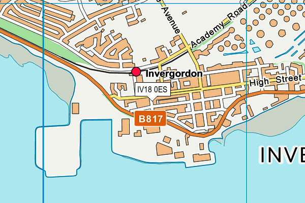 IV18 0ES map - OS VectorMap District (Ordnance Survey)