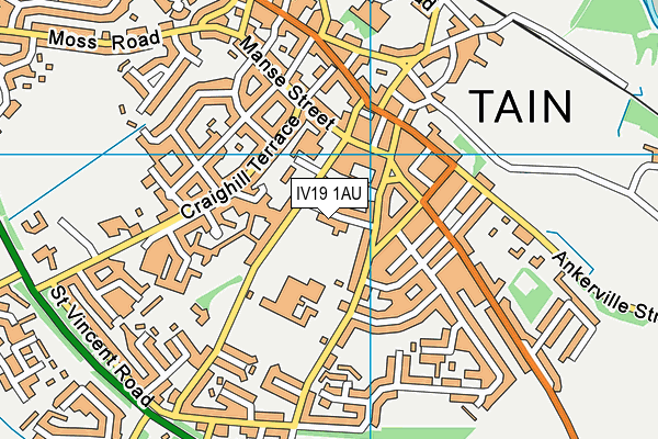 IV19 1AU map - OS VectorMap District (Ordnance Survey)