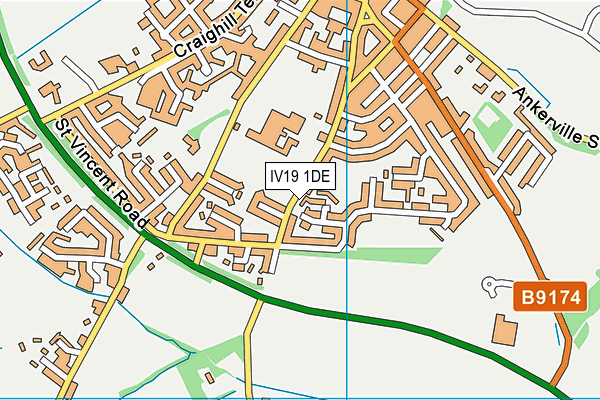 IV19 1DE map - OS VectorMap District (Ordnance Survey)