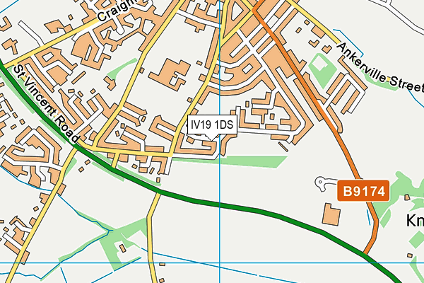 IV19 1DS map - OS VectorMap District (Ordnance Survey)