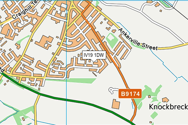 IV19 1DW map - OS VectorMap District (Ordnance Survey)