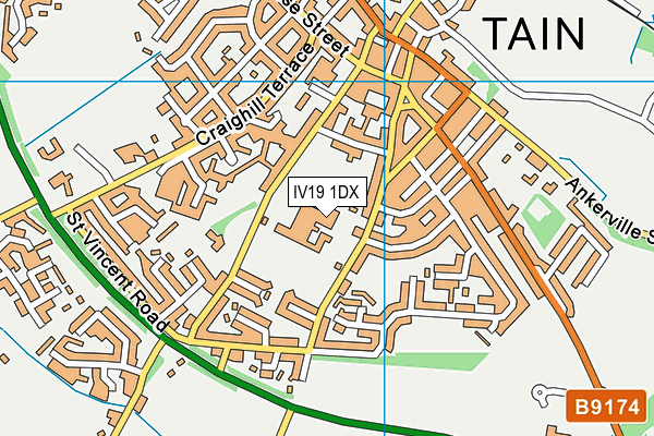 IV19 1DX map - OS VectorMap District (Ordnance Survey)