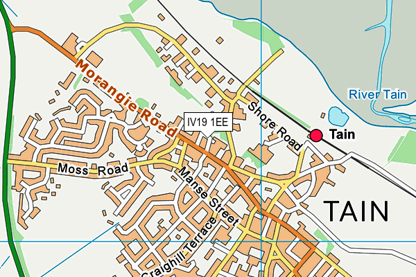 IV19 1EE map - OS VectorMap District (Ordnance Survey)