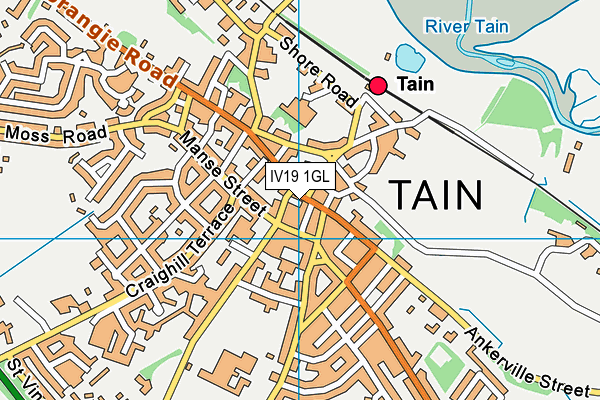 IV19 1GL map - OS VectorMap District (Ordnance Survey)