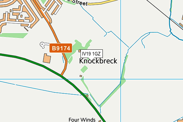 IV19 1GZ map - OS VectorMap District (Ordnance Survey)