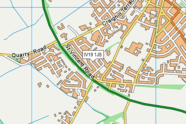 IV19 1JS map - OS VectorMap District (Ordnance Survey)