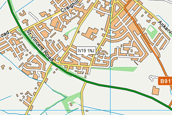 IV19 1NJ map - OS VectorMap District (Ordnance Survey)