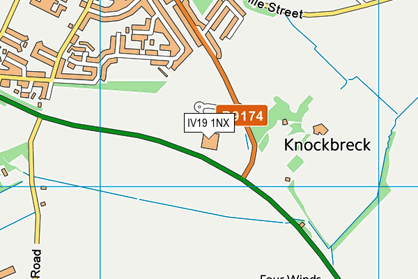 IV19 1NX map - OS VectorMap District (Ordnance Survey)