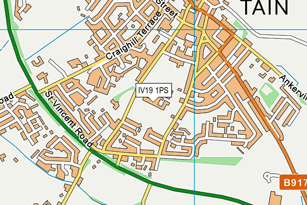 IV19 1PS map - OS VectorMap District (Ordnance Survey)