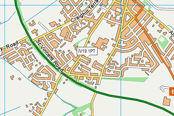 IV19 1PT map - OS VectorMap District (Ordnance Survey)