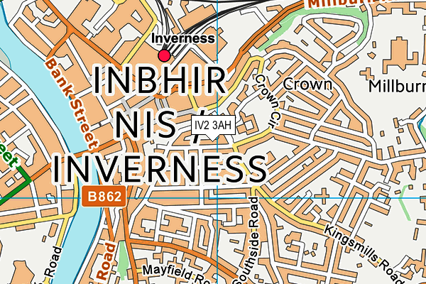 IV2 3AH map - OS VectorMap District (Ordnance Survey)