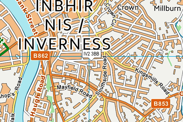 IV2 3BB map - OS VectorMap District (Ordnance Survey)