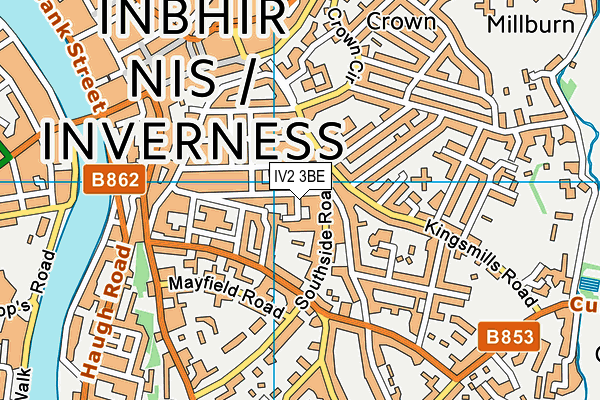 IV2 3BE map - OS VectorMap District (Ordnance Survey)