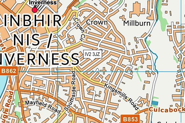 IV2 3JZ map - OS VectorMap District (Ordnance Survey)