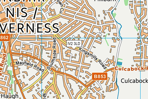 IV2 3LD map - OS VectorMap District (Ordnance Survey)