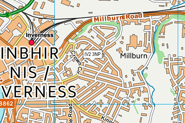 IV2 3NP map - OS VectorMap District (Ordnance Survey)