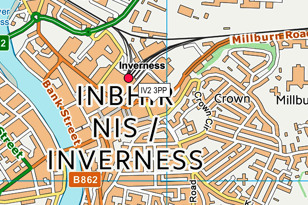 IV2 3PP map - OS VectorMap District (Ordnance Survey)